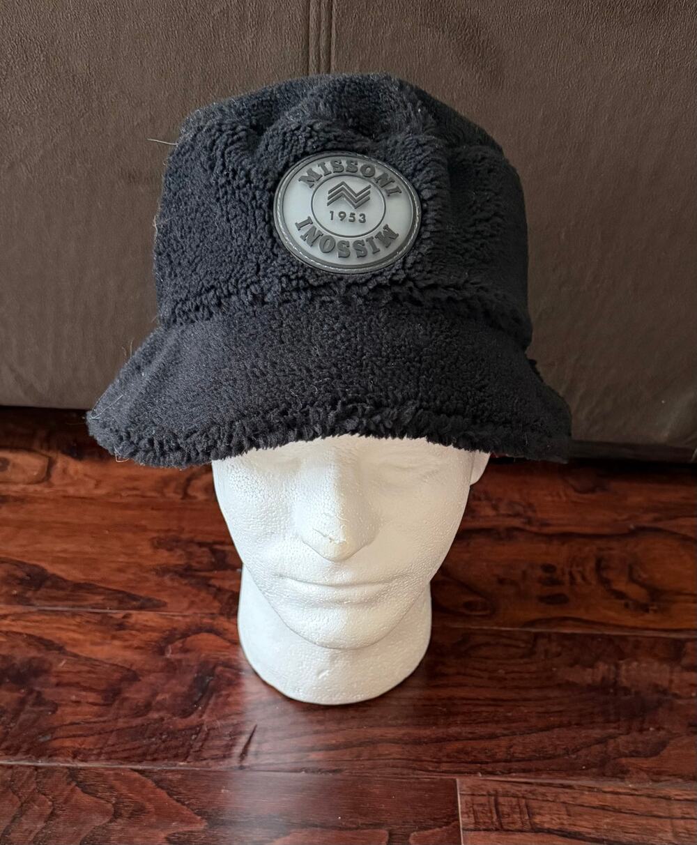 $395 NWT Missoni 1953 Black Teddy Fleece Sherpa Bucket Hat Logo Patch Chevron